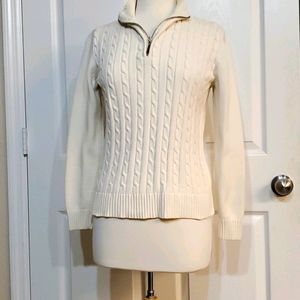 Karen Scott cream cable knit sweater